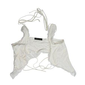 FENITY Tie Front Top in White